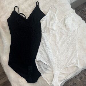 Elegant Lace Bodysuit Set - Black & White